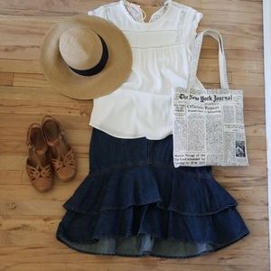 RLR hi-lo denim skirt